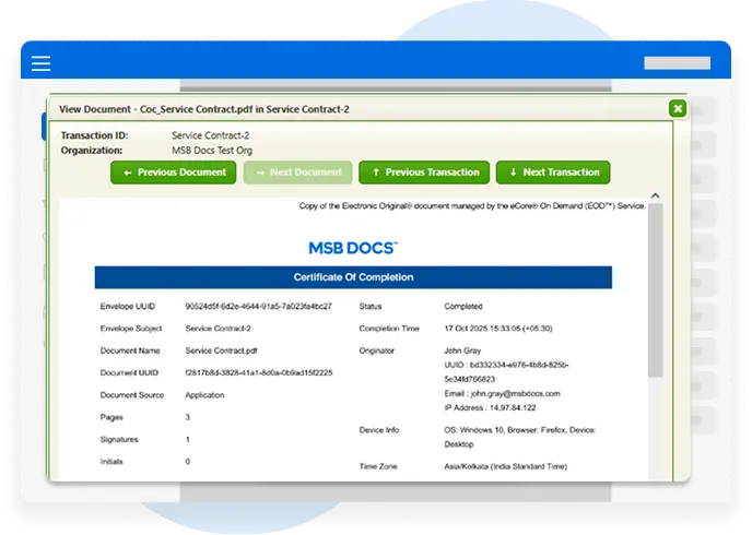 Certificate of Completion